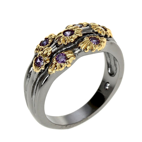 Golden Flower Purple Zircon