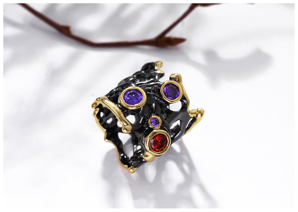 Gothic Hollow Black Gold Band
