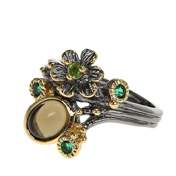 Brown Zircon Two Tone Flower Model