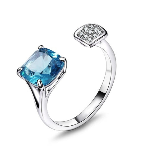 Sparkling Blue Zircon Open End