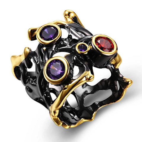 Gothic Hollow Black Gold Band
