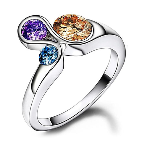 Blue Purple Champagne Zircon Combo