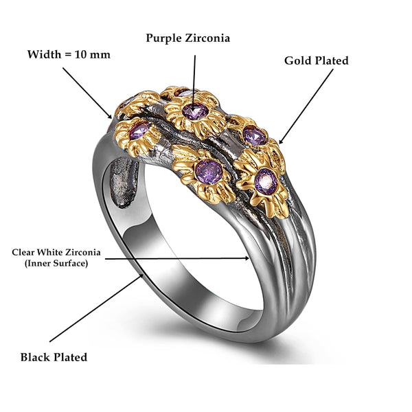 Golden Flower Purple Zircon