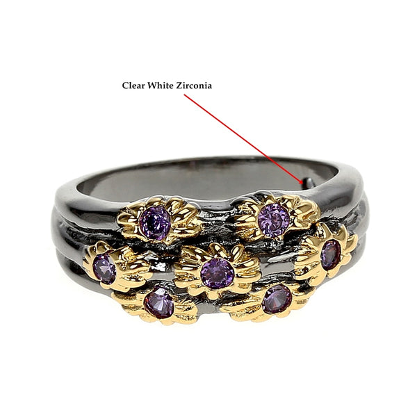 Golden Flower Purple Zircon