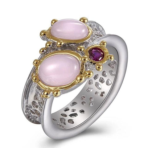 Silver Band Pink Opal