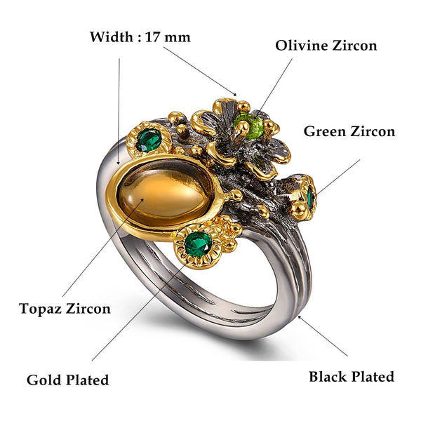 Brown Zircon Two Tone Flower Model