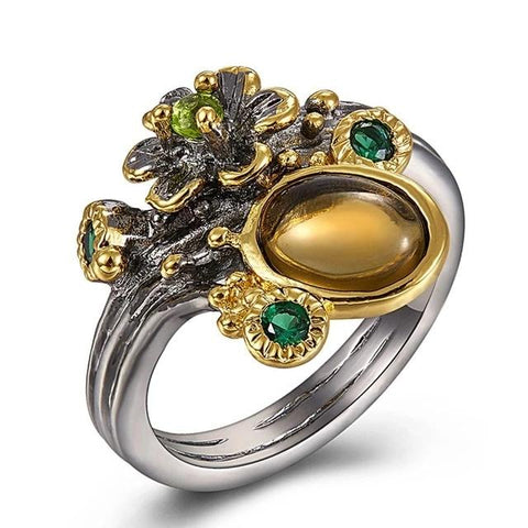Brown Zircon Two Tone Flower Model